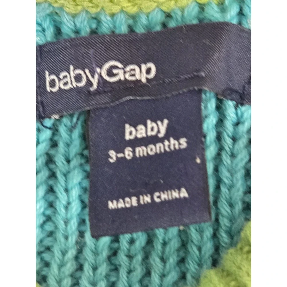 Baby Gap Girls Sweater Dress 3-6 Mos Rainbow Stripe Knit‎ Long Retro Y2K Buttons